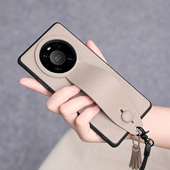 适用华为mate80pro手机壳新款 70air真皮流苏支架壳40RS保时捷设计Mate60pro 防摔创意纯色全包女高级感保护壳