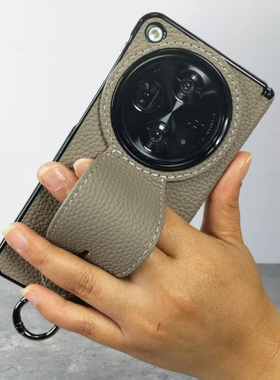 适用OPPOfindN5手机壳真皮新款保护套折叠屏中轴全包防摔findN3头层牛皮磁吸铰链男女士腕带支架高端轻奢