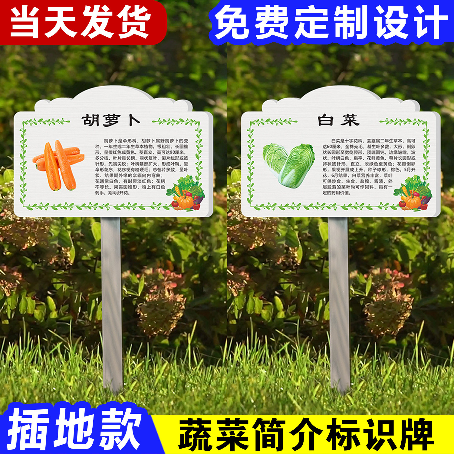 PVC户外防水防晒送立杆插入地牌图片