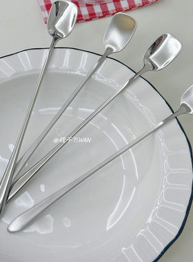 程千万WAN出韩国ins风18/10不锈钢长柄搅拌勺甜品勺咖啡蜂蜜勺子