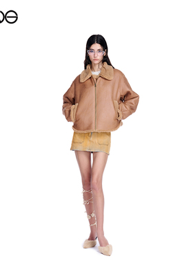 【ENG】Effet de Soleil 短款翻领夹克上衣拉链外套女  秋冬