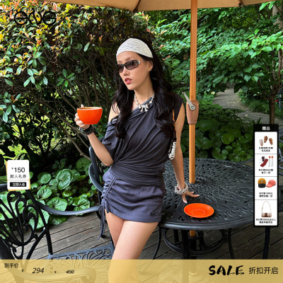 【ENG】2000 ARCHIVES 褶皱抽绳超短裙裤女装