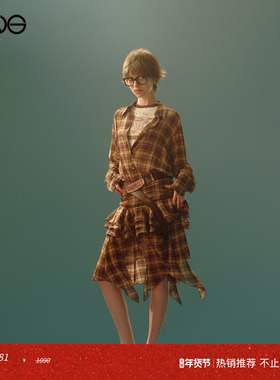 【ENG】Anomalies Department 格纹长袖衬衫连衣裙女装新品25秋