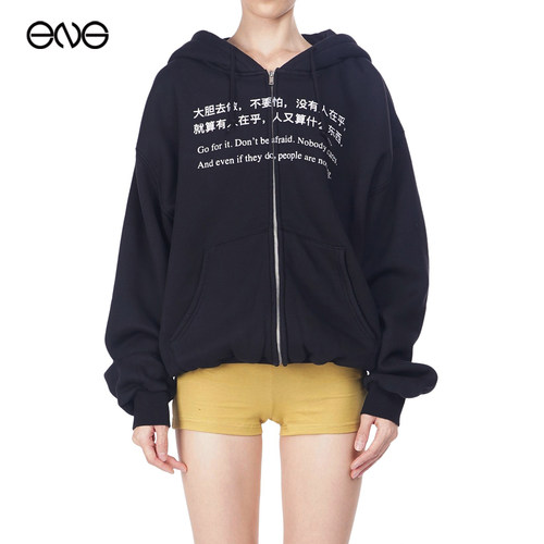 【ENG】Praying印花拉链卫衣连帽衫外套男女同款新品26秋