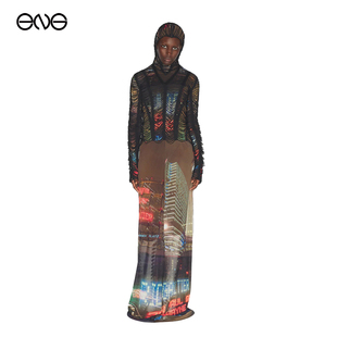 JPG Shayne 针织破坏CITY印花长袖 特惠 Oliver T恤 断码