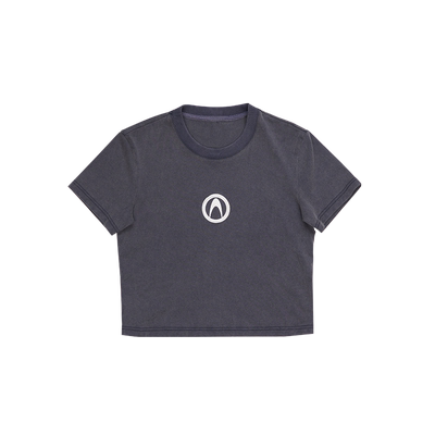 水洗复古正肩短袖T恤女