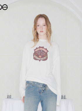 【ENG】Effet de Soleil 双面穿徽章印花长袖T恤女装 新品25秋