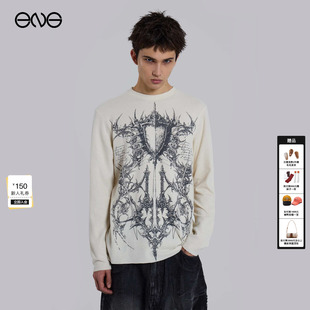 ENG T恤上衣男女新品 JADED 街头印花华夫格长袖 26春 LONDON美式