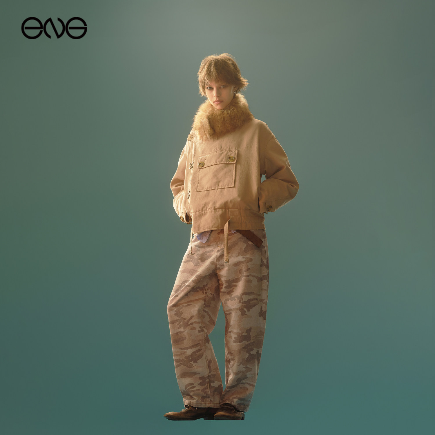 【ENG】Anomalies Department 斜开襟毛领羽绒服外套女装新品25冬