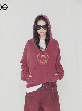 【博主同款】Effet de Soleil美式休闲宽松连帽卫衣女外套新品25