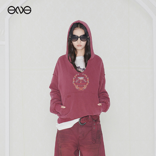 【博主同款】Effet de Soleil美式休闲宽松连帽卫衣女外套新品25