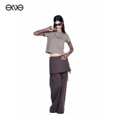 明星同款 复古假两件系带长裤 Effet Soleil 阔腿裤 女