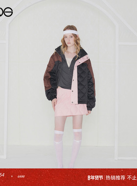 【ENG】Effet de Soleil 缎光拼色羽绒服连帽夹克外套女新品25冬