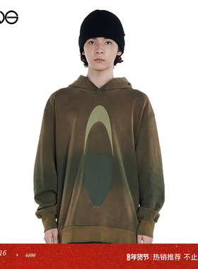 【ENG】Anomalies Department 渐变印花连帽卫衣男