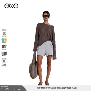 LONDON 春 ENG 女 卫裤 铆钉运动休闲直筒短裤 JADED 短款