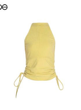 【ENG Limited Collection】黄色抽绳吊带背心无袖上衣女装
