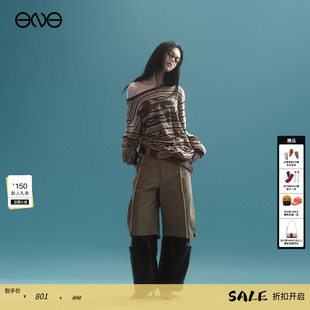 Department Anomalies 斜肩撞色条纹长袖 T恤女装 25秋 新品 ENG