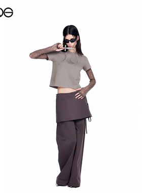 【明星同款】Effet de Soleil 复古假两件系带长裤阔腿裤女