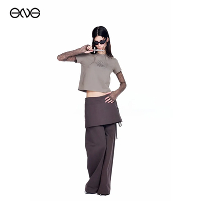 【明星同款】Effet de Soleil 复古假两件系带长裤阔腿裤女