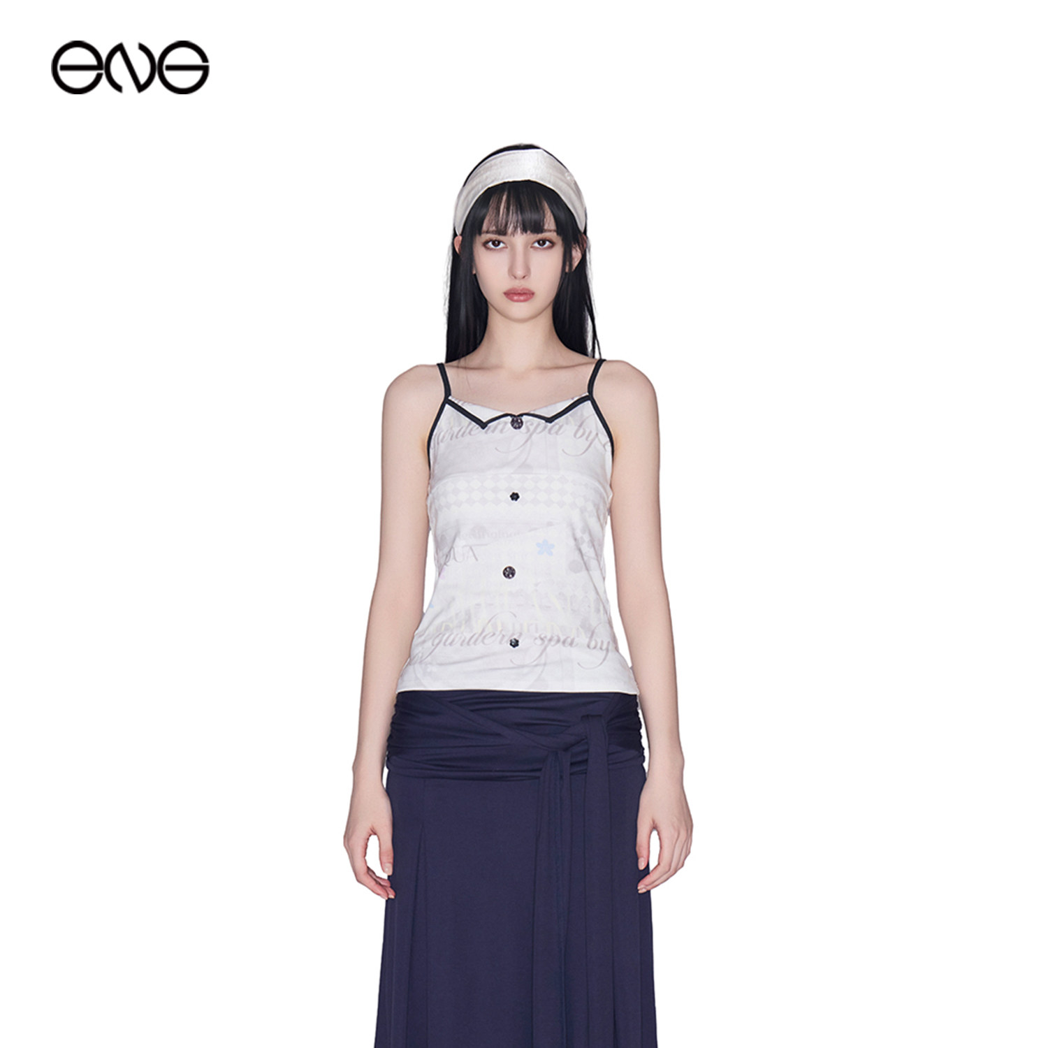 【ENG】Effet de Soleil古典撞色小翻领吊带背心上衣女装新品26秋