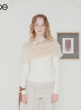 【宋智雅明星同款】Effet de Soleil毛领一字肩上衣女装STAYC女团