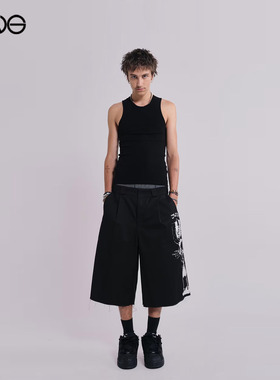 【ENG】JADED LONDON 印花直筒休闲短裤七分裤男女同款 新品25秋