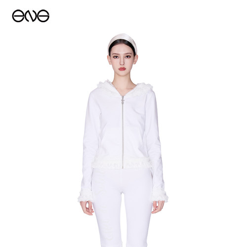【ENG】Effet de Soleil蕾丝花边刺绣拉链卫衣外套女装新品26秋