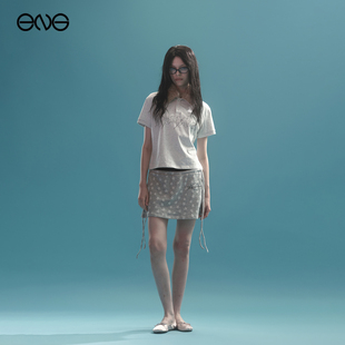 明星同款AnomaliesDepartment可拆卸毛领短袖T恤女XG成员cocona