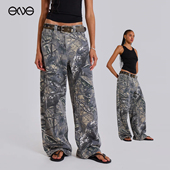 男女新品 25冬 LONDON复古水洗迷彩长裤 做旧直筒裤 ENG JADED