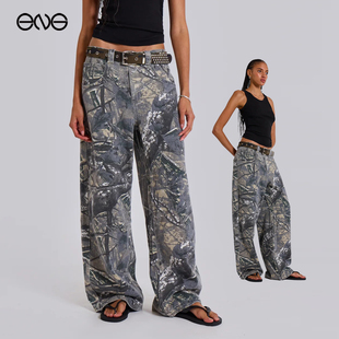 【ENG】JADED LONDON复古水洗迷彩长裤做旧直筒裤男女新品25冬