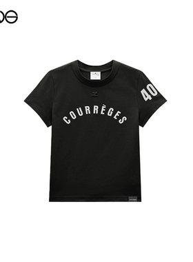 【ENG】COURREGES 古未界女装AC标志直筒版型T恤黑色
