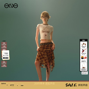 Department 撞色修身 印花短袖 新品 Anomalies T恤女装 25秋 ENG