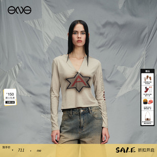 ENG 新品 Anomalies T恤短上衣女装 26春 Department徽章印花长袖