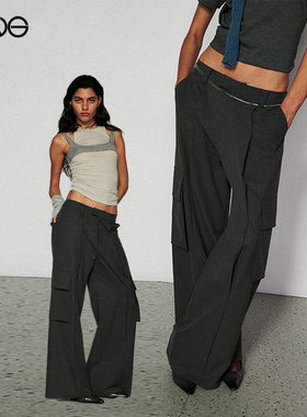 【ENG Limited Collection】多口袋工装裤女装休闲阔腿裤西裤极简