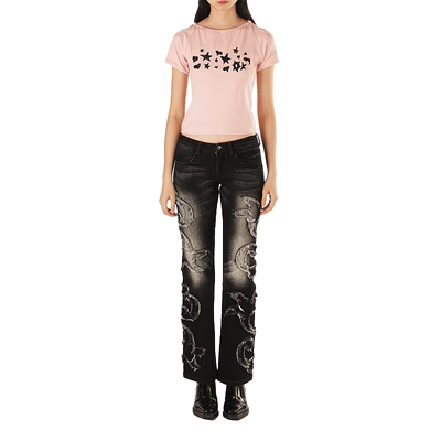 解构插肩短袖T恤女士