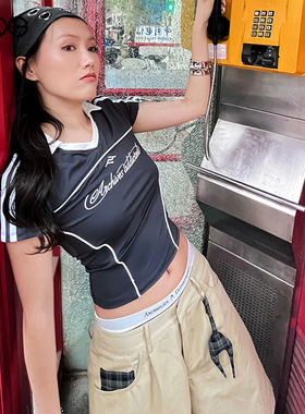 【明星同款】2000 ARCHIVES 足球衫短袖T恤女品25夏IZNA组合