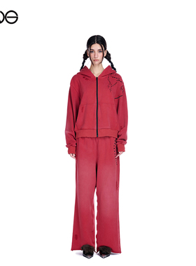 【ENG】Effet de Soleil做旧低腰直筒卫裤女百搭休闲运动裤长裤