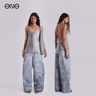 【ENG】JADED LONDON 做旧水洗褶皱牛仔裤宽松阔腿裤男女新品25秋