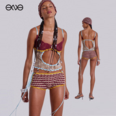 ENG 女套装 JADED LONDON 撞色镂空钩编吊带迷你短裤 新品 25秋