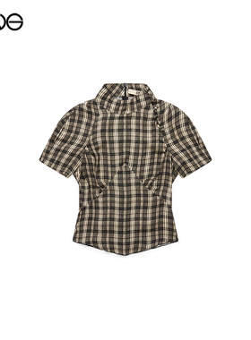 【ENG】KNWLS格纹短袖T恤衬衫上衣女装新品26春