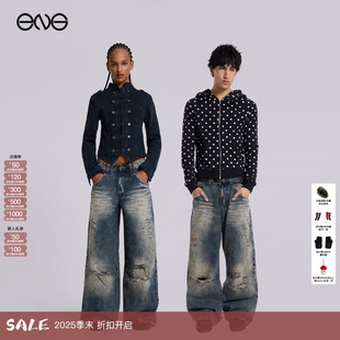 LONDON 复古低腰破洞牛仔裤 长裤 新品 JADED 男女同款 25秋 ENG