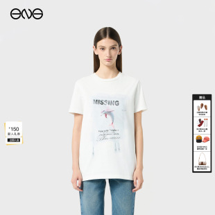 新品 T恤上衣女装 BLUMARINE印花宽松短袖 26春 ENG