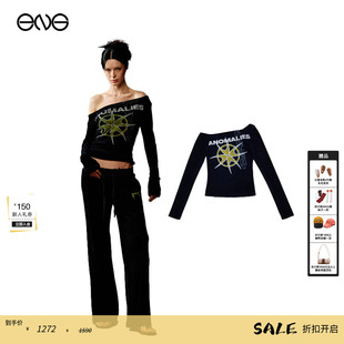 T恤女 Department网纱印花斜肩长袖 Anomalies 淡人 ENG