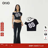 T恤上衣女装 博主同款 DIDU 露肩系带短袖 ENG