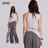 新品 25秋 LONDON 不对称褶皱露肩背心上衣女装 ENG JADED