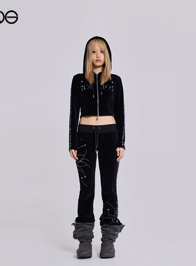 【ENG】JADED LONDON 铆钉装饰低腰长裤 秋冬