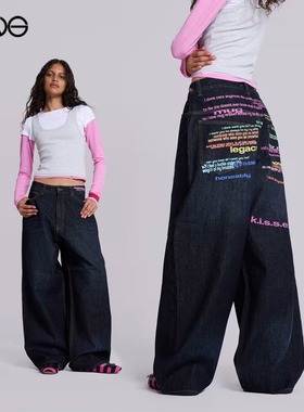 【宋雨琦明星同款】JADED LONDON宽松阔腿牛仔裤男女街头新品25冬