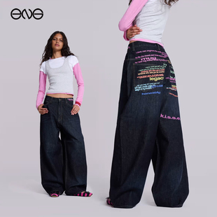 【宋雨琦明星同款】JADED LONDON宽松阔腿牛仔裤男女街头新品25冬