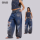 ENG 新品 JADED 水洗破洞宽松牛仔长裤 男女 LONDON 阔腿裤 25秋