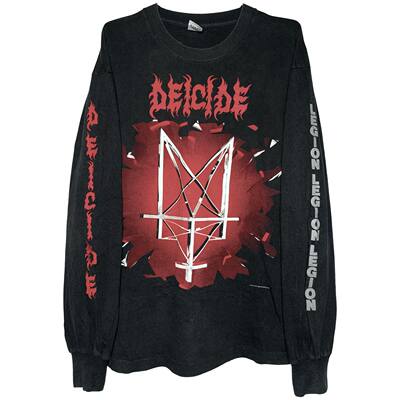 茂密有声工作室Vintage Deicide纯棉复古做旧水洗长袖T恤打底衫